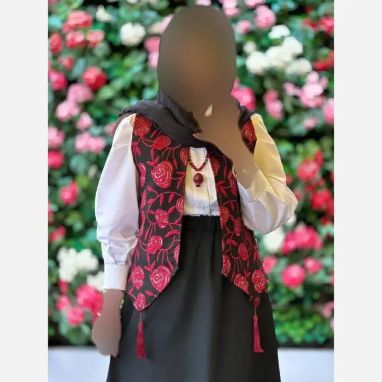 ژیله زنانه گلبهار تافته سوزن دوزی فری سایز 36 تا 46 دو رنگبندی