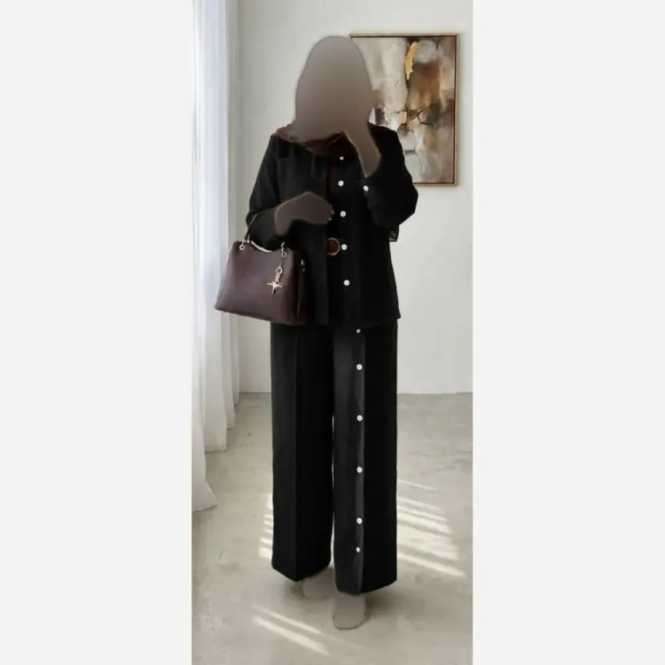 ست شومیز و شلوار زنانه مدل گلرخ جنس دبل عنکبوتی فری سایز