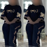 ست تیشرت و شلوار زنانه طرح enjoy جنس اسپان گلکسی رنگ مشکی سایز فری 38 تا 46