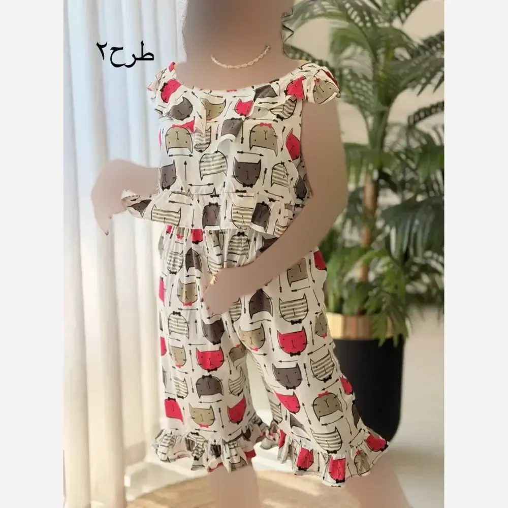 ست تاپ و شلوارک نخی زنانه مدل ماریا فری سایز