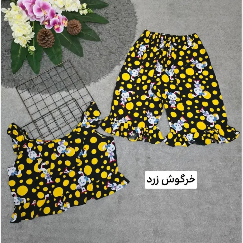 ست تاپ و شلوارک نخی زنانه مدل ماریا فری سایز