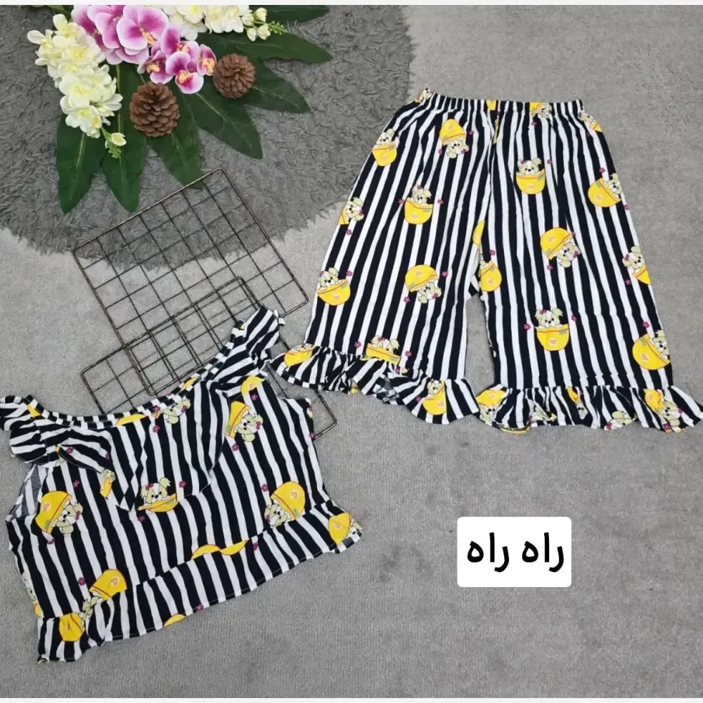 ست تاپ و شلوارک نخی زنانه مدل ماریا فری سایز