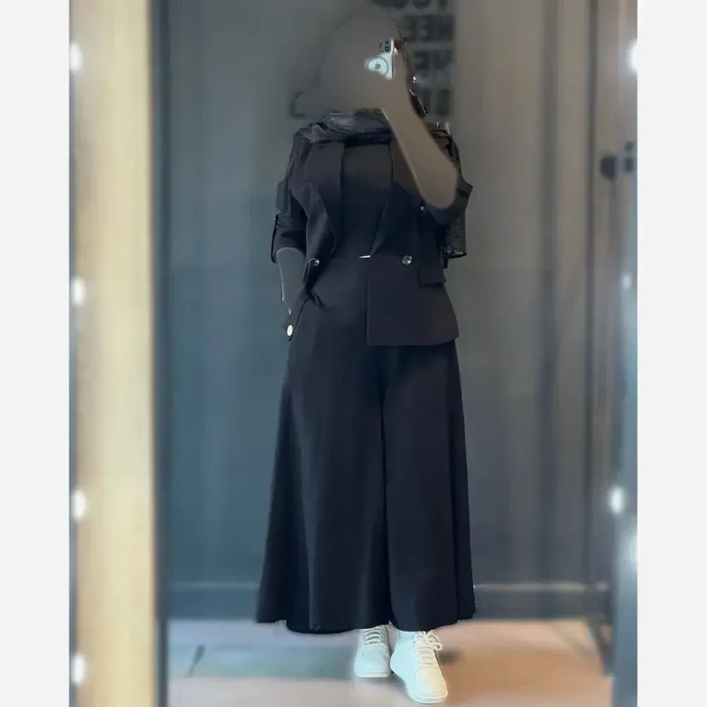 کت شلوار رامونا جنس مکانیک پرشیا درجه یک سایز 1 و 2 رنگ سرمه ای طوسی مشکی