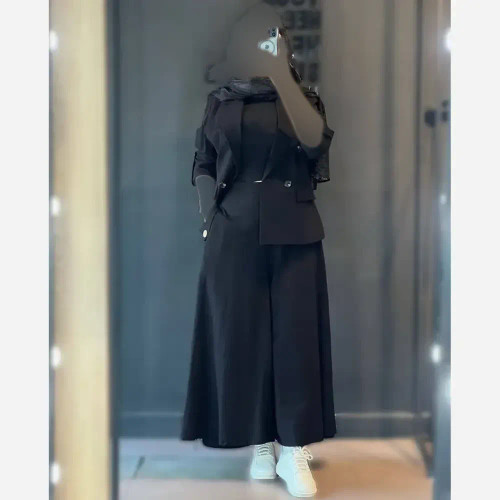 کت شلوار رامونا جنس مکانیک پرشیا درجه یک سایز 1 و 2 رنگ سرمه ای طوسی مشکی
