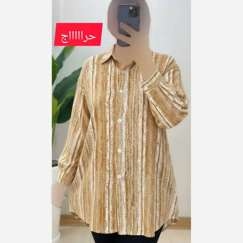 شومیز کریشه لاینی زنانه فری سایز رنگ شکلاتی و طوسی مشکی قد 75