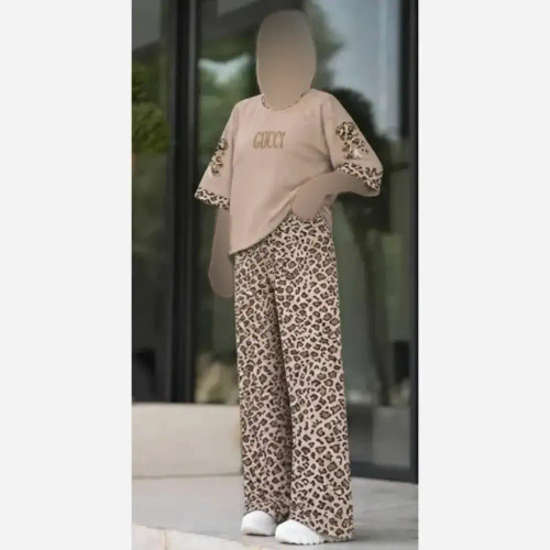ست تیشرت و شلوار زنانه نخ پنبه گلکسی مدل بنلی سایز فری 38 تا 46