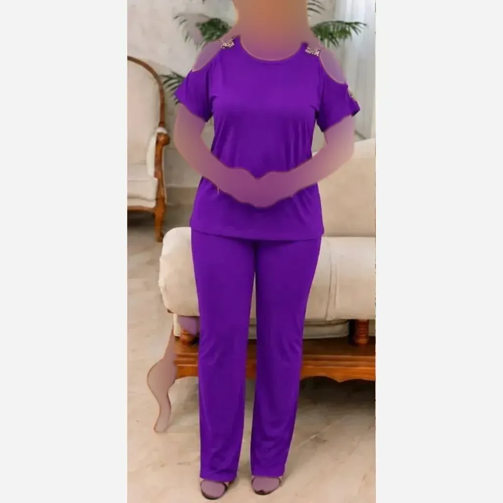 ست لباس زنانه ویسکوز کش مدل دلبرانه فری سایز