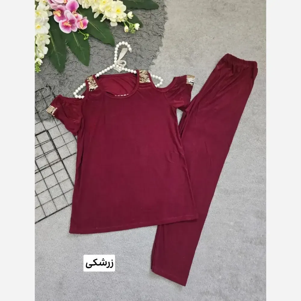ست لباس زنانه ویسکوز کش مدل دلبرانه فری سایز