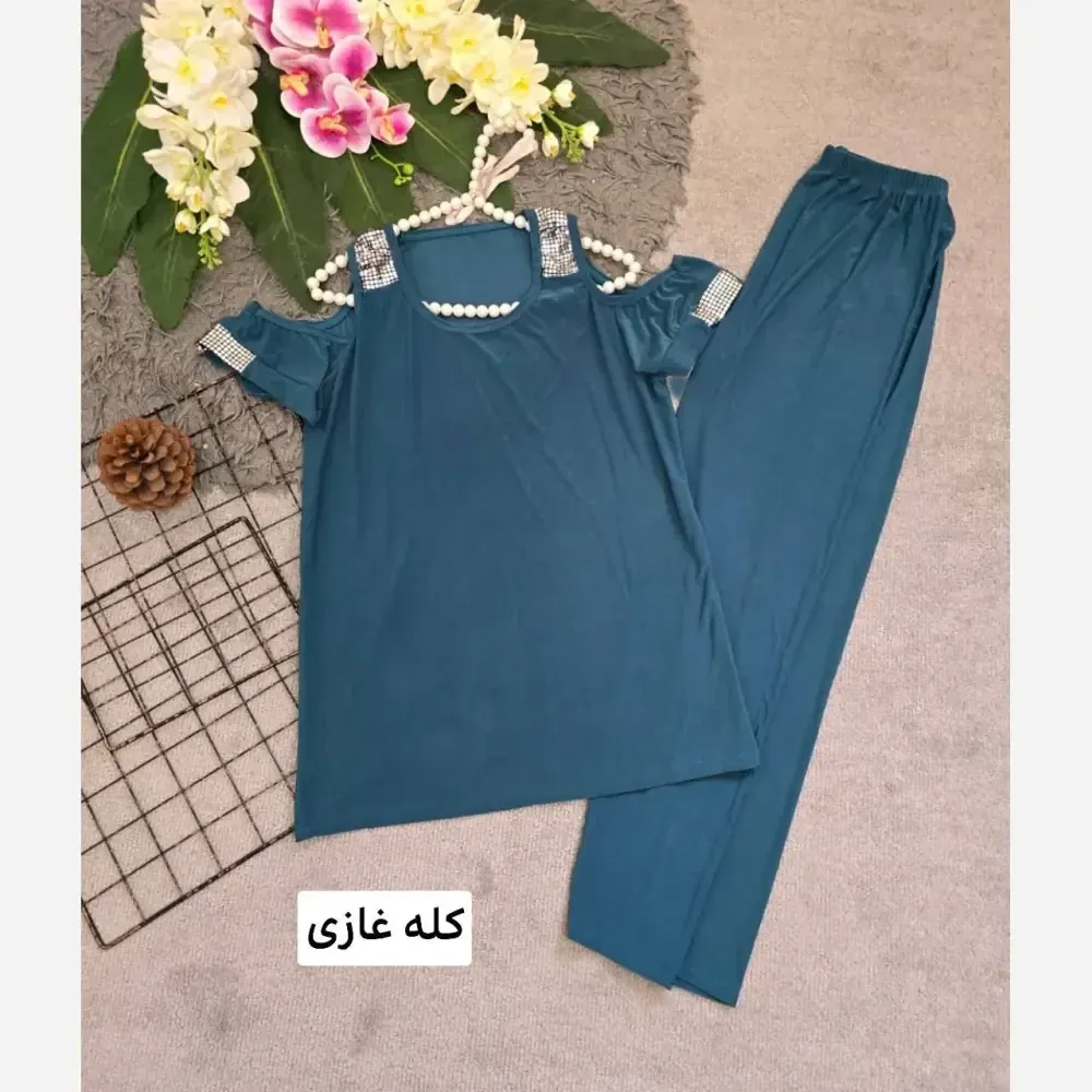 ست لباس زنانه ویسکوز کش مدل دلبرانه فری سایز