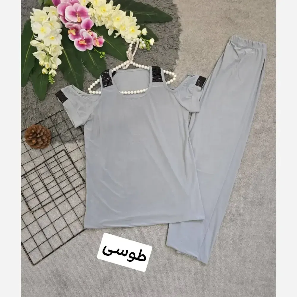 ست لباس زنانه ویسکوز کش مدل دلبرانه فری سایز