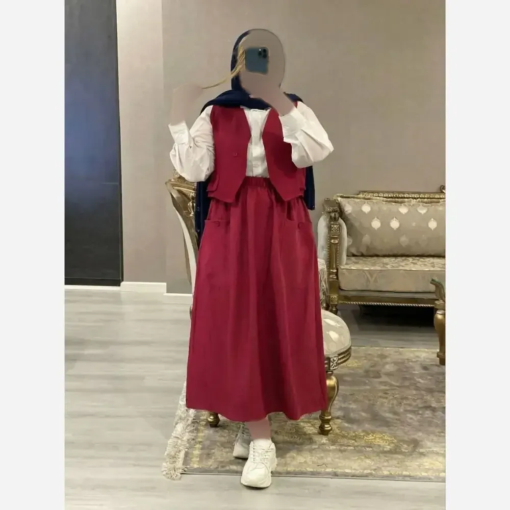 ست سه تیکه شانتون و شومیز داکرون ژینا سایز 38 تا 46