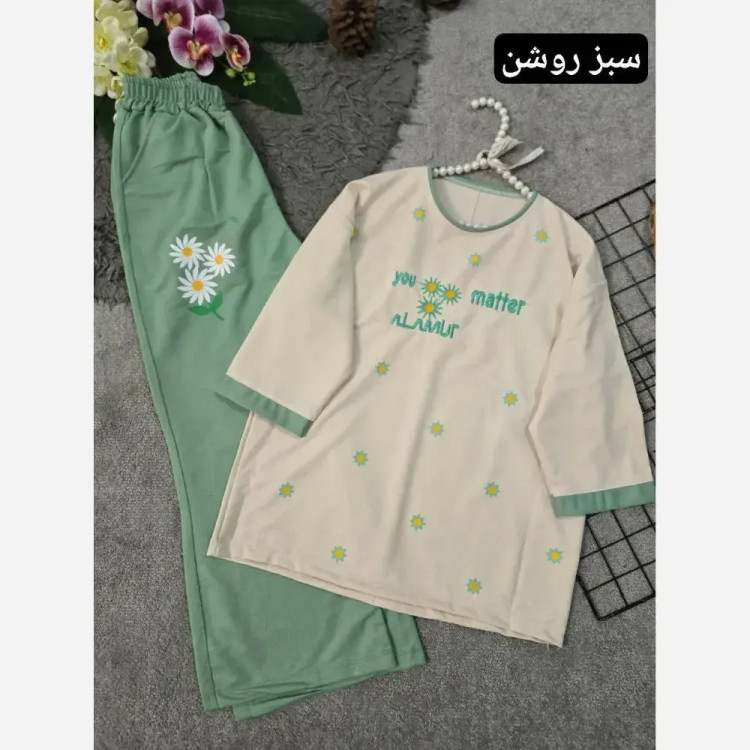 تیشرت شلوار مدل ترلان جنس پنبه لاکرا فری سایز