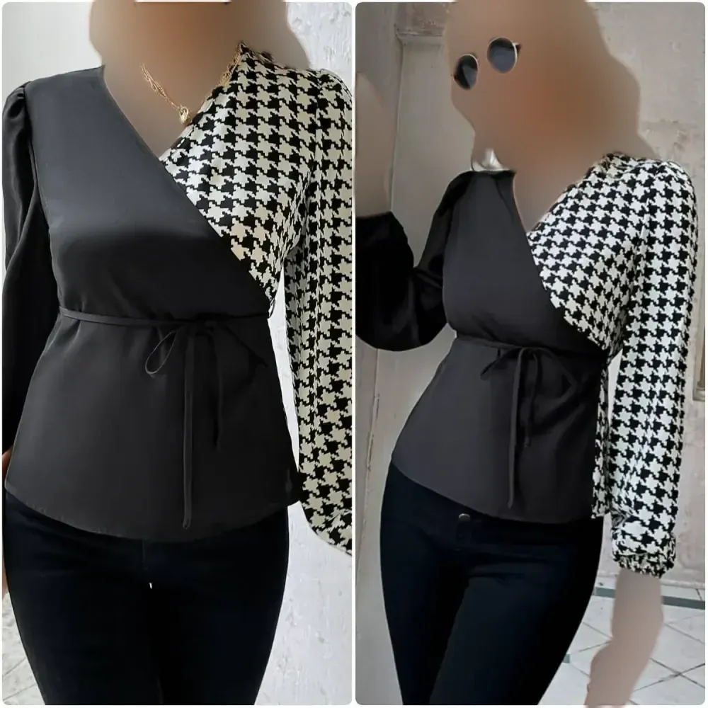 شومیز رزیتا الیزه پیچازی پلنگی سفید فری سایز 36 تا 46