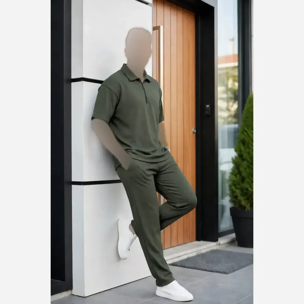 ست مردانه نیم زیپ جنس بیسکویتی رنگ بندی متنوع