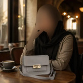 کیف باکسی چرم مصنوعی زنانه رنگ طوسی فری سایز