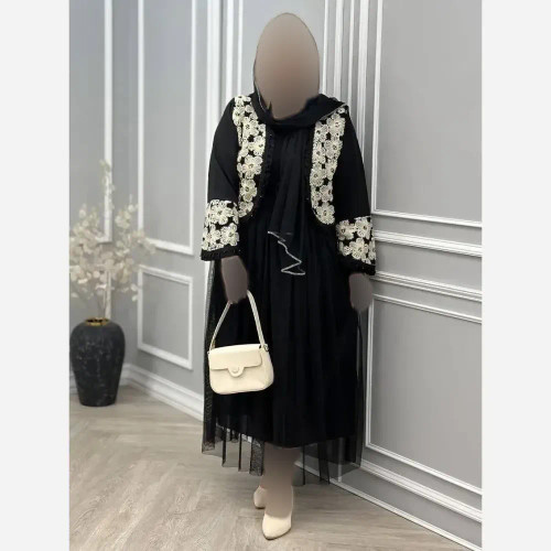 ست سه تیکه کت و دامن و شال مدل روناک جنس مازراتی و تور سایز فری 38 تا 46