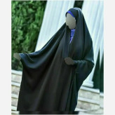 چادر خبرنگاری کارمندی سوپرژرژت مشکی در سایزهای 150 تا 170
