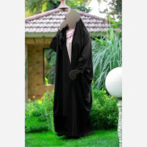 چادر جده پاپیونی سوپر ژرژت اصیل مشکی در سایزهای 150 تا 170