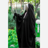 چادر جده پاپیونی کرپ حریر الاسود مشکی سایز 150 تا 170