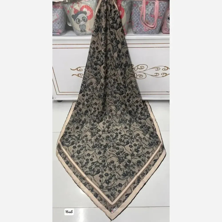 روسری نخی دست دوز گل ریز قواره 140 چهار فصل