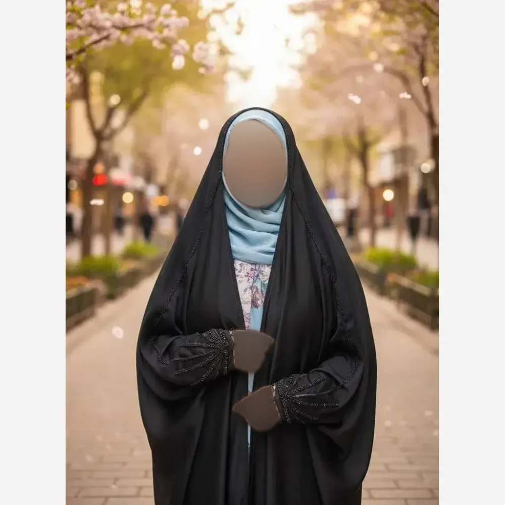 چادر جده آذرخش جنس کن کن ندامروارید رنگ مشکی