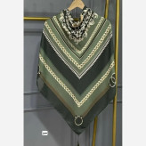 روسری نخی گالریا قواره 130 رنگ سبز و آبی