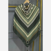 روسری نخی گالریا قواره 130 رنگ سبز و آبی
