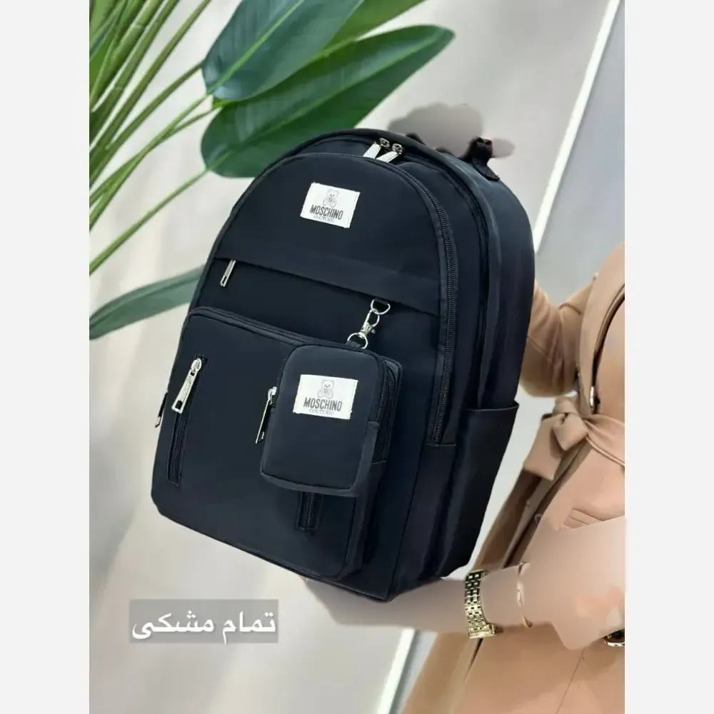 کوله پشتی اسپرت دیبا ضد آب مدل همتا رنگ مشکی کرم