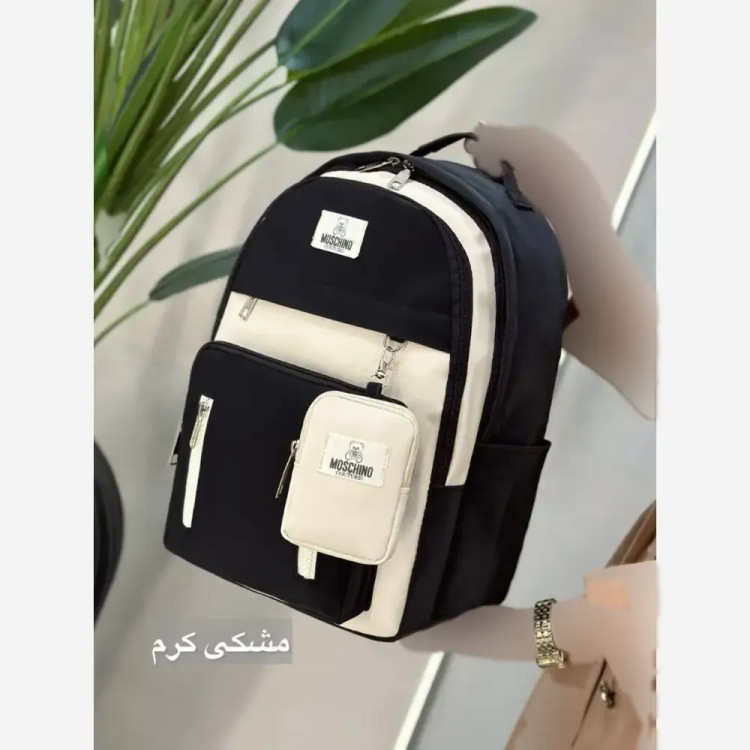 کوله پشتی اسپرت دیبا ضد آب مدل همتا رنگ مشکی کرم
