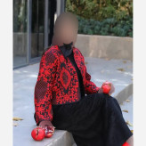 ست کت و سارافون زنانه مدل ترنج جنس کت تافته و سارافون کرپ اندونزی فری سایز