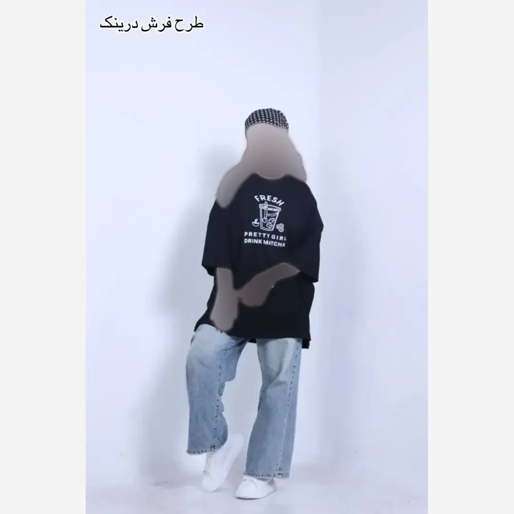 تیشرت لش نرمال ترندی سوپر پنبه فری سایز مشکی طرح کوکاکولا فرش درینک صدف چری اسپایسی کمپینگ دخترونه