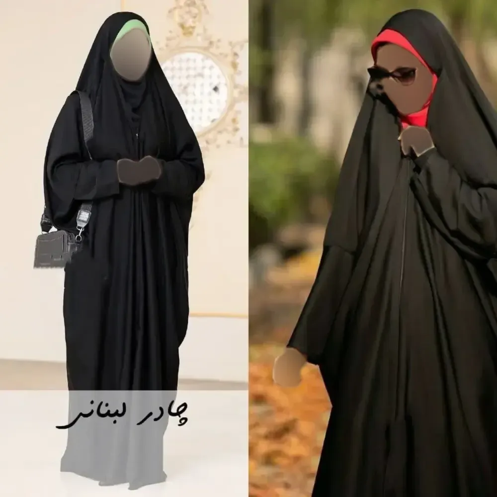 چادر لبنانی صدفی عرض زیاد سوپر ژرژت مشکی