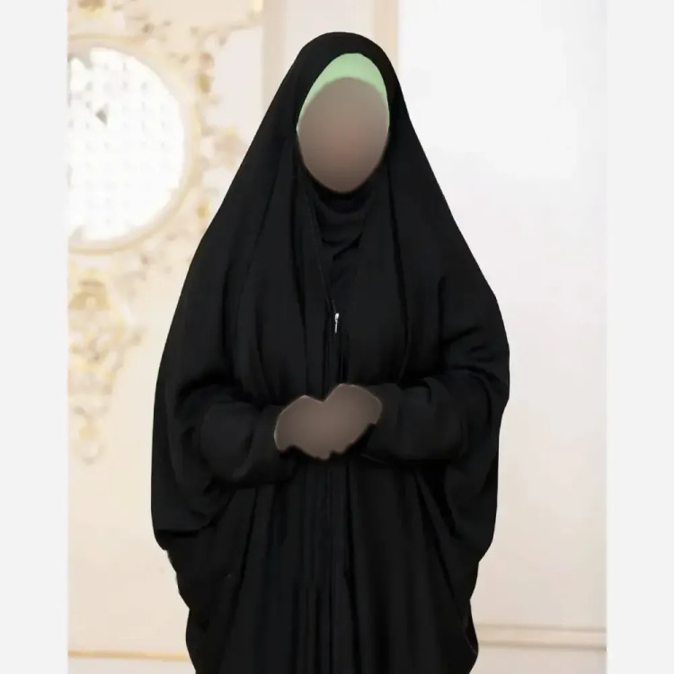 چادر لبنانی صدفی عرض زیاد سوپر ژرژت مشکی