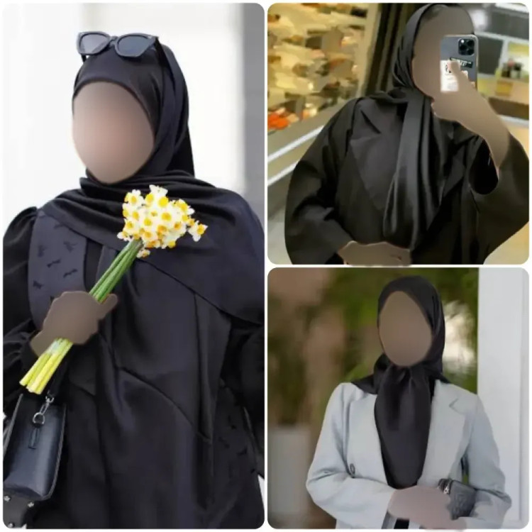 روسری ساتن ترک مشکی ابعاد 100 در 100 ضخیم و مجلسی