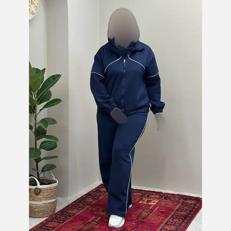 ست مستانه سوییشرت و شلوار مازراتی فری سایز 36 تا 46 رنگ مشکی سورمه ای شکلاتی