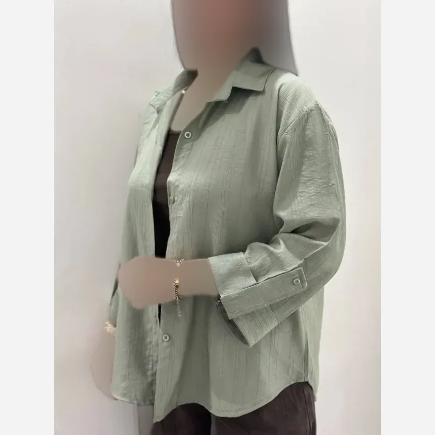 شومیز زنانه جنس ان آر گازوئیلی خنک و تابستانی فری سایز