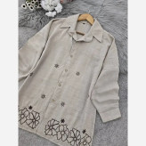 شومیز مانتویی گلدوزی شده جنس شانتون مهگل