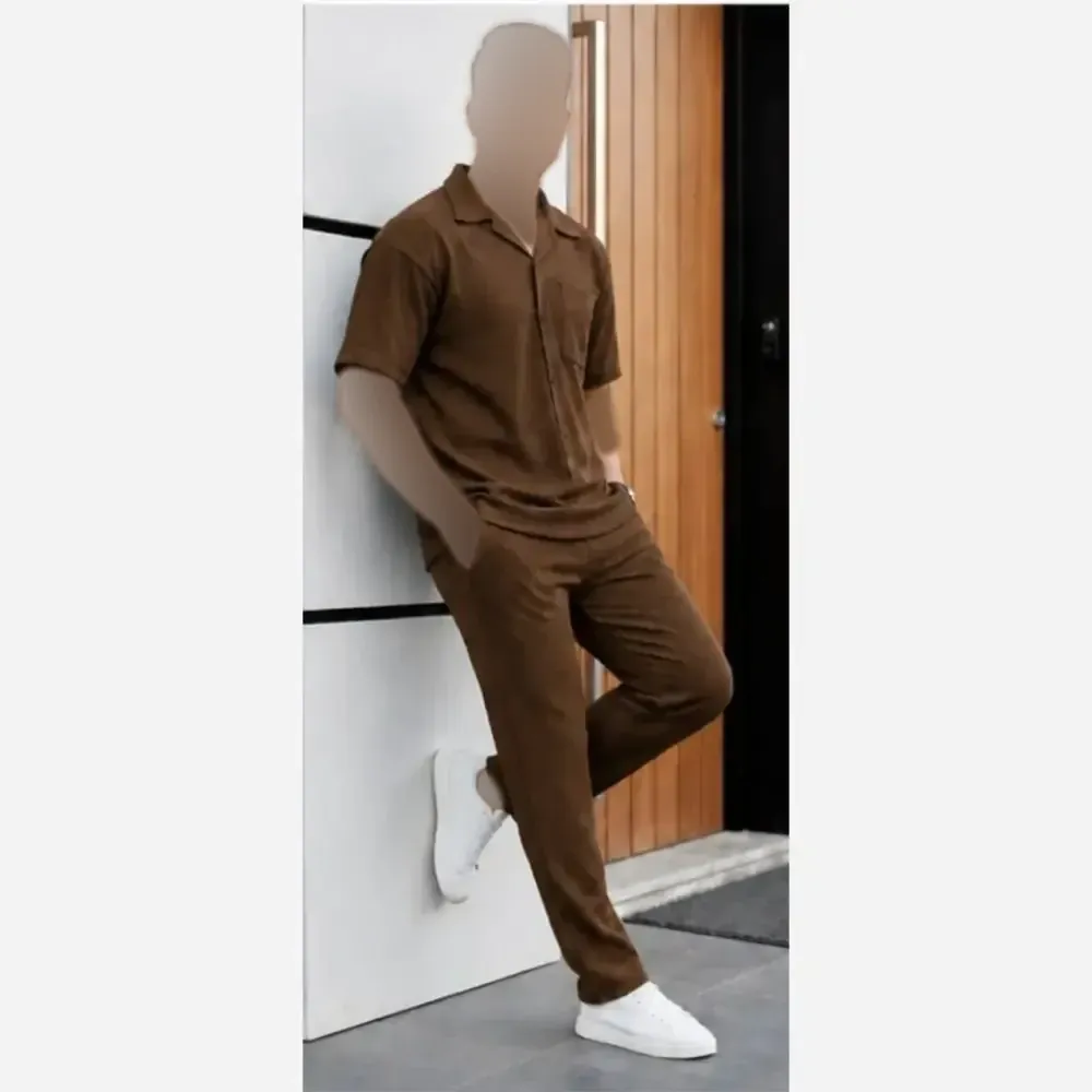 ست بلوز و شلوار زنانه مدل کاوه جنس بیسکویتی فری سایز