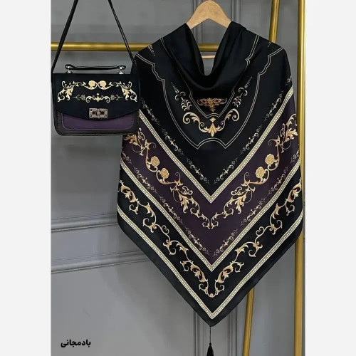 ست کیف و روسری سلینا مخمل و چرم صنعتی نخی منگوله دار
