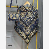 ست کیف و روسری مخمل و چرم صنعتی نخی منگوله دار الیزابت