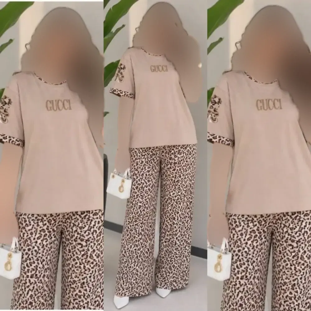 ست تیشرت و شلوار زنانه مدل بنلی نخ پنبه گلکسی فری سایز 38 تا 46