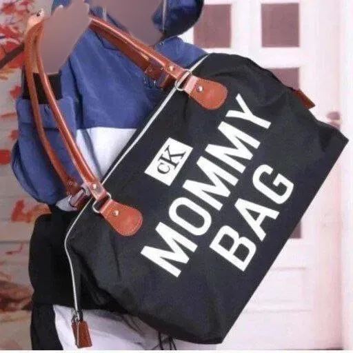 کیف mommy bag برزنتی کجراه مشکی سایز آزاد مناسب باشگاه و مهمانی جا دار و کاربردی