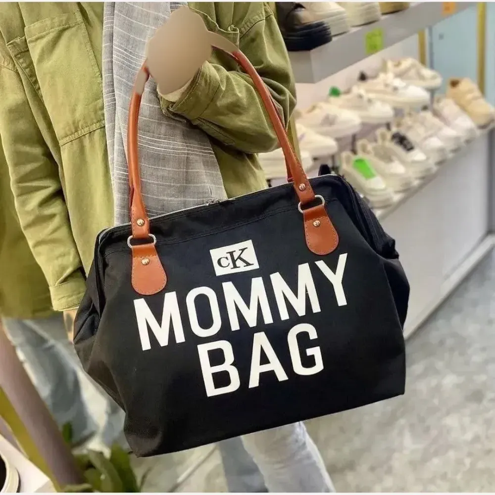 کیف mommy bag برزنتی کجراه مشکی سایز آزاد مناسب باشگاه و مهمانی جا دار و کاربردی
