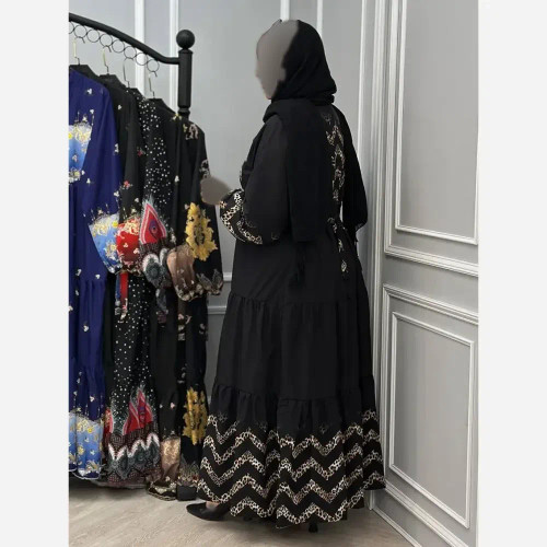 پیراهن آرتور جنس بوگاتی مشکی فری سایز 38 تا 48