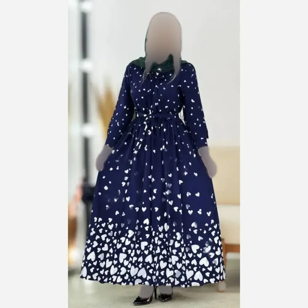 پیراهن سوگل بوگاتی فری سایز مشکی سورمه ای قد130 سانت بدون رنگ دهی و چروک