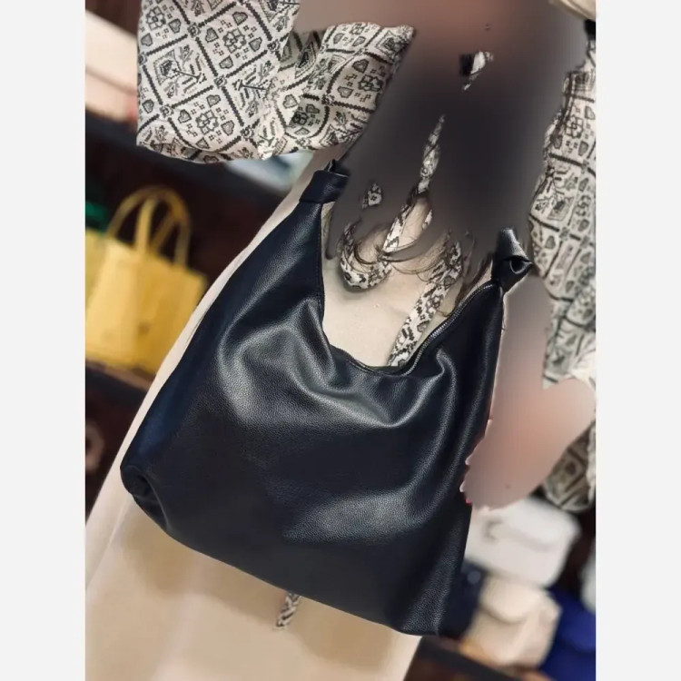 کیف چرم بند گره ای زنانه مشکی و موکا سایز 30*40 سانت سبک و جادار با کیفیت عالی