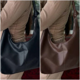 کیف چرم بند گره ای زنانه مشکی و موکا سایز 30*40 سانت سبک و جادار با کیفیت عالی