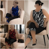 تاپ و شلوارک آدیش جنس ویسکوز الیزه کش فری سایز 38 تا 48