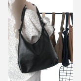 کیف بند گره ای چرم سبک و جادار رنگ مشکی و موکا