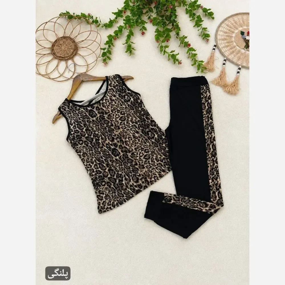 ست تاپ و شلوار پشت ضربدری ویسکوز الیزه فول کش سایز 36 تا 50